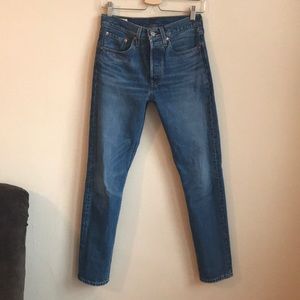Levis 501 skinny high rise denim jeans 26